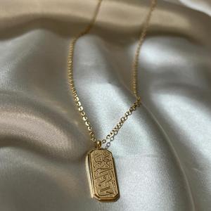 Ispira gioielli calligrafia islamica gioielli oro 18K araba musulmana tag collana <span class=keywords><strong>Allah</strong></span> e ti abbiamo creato in coppia collana - Product Image 3