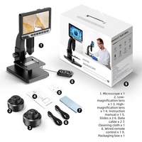Microscope numérique à écran de 7 pouces, grossissement 2000X, double objectif, microscope électronique HD pour l'observation et la réparation de circuits