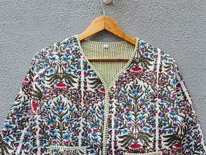 Abrigo de algodón acolchado hecho a mano de alta calidad para mujer, estilo invierno, con estampado indio, estilo bohemio, regalo para ella. - Product Image 4