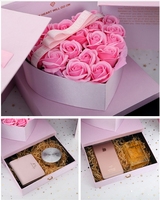 Boîte d'emballage de fleurs de luxe In Shock Coffrets cadeaux carrés à ruban Boîte à fleurs avec rose