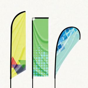 Banderas Publicitarias Portátiles de Aluminio Impresas Personalizadas, Banderas de Playa con Base en Forma de Cruz, Banderas Voladoras - Product Image 2