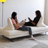 Nouveau canapé en tissu pour salon, design français, forme carrée, trois places, avec dossier réglable et sans accoudoirs