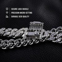 Bracelet cubain sur mesure 8 mm, bijoux hip-hop, laiton écologique, bracelet en zircon 5A, fabricant de bracelets personnalisés en moissanite