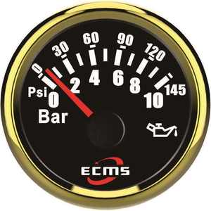 Manómetro de Presión de 52 mm para Conversión de Yates, Barcos, Vehículos Recreativos y Automóviles, 0-10 Bar, 10-184 Ohmios - Product Image 1