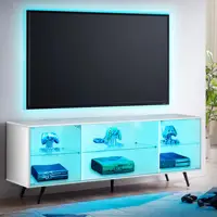 Modern MDF Wood LED TV Stand, TV Table, White, Luxury