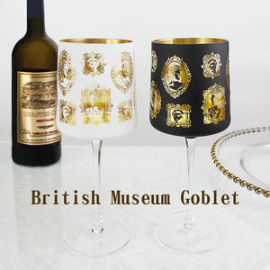 Ensemble de verres à <span class=keywords><strong>vin</strong></span> Offre Spéciale soufflé à la main électroplaqué British Museum Series 2 gobelets à <span class=keywords><strong>vin</strong></span> noir et blanc à longue tige pour fête et <span class=keywords><strong>restaurant</strong></span> - Product Image 2