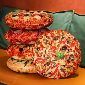 Promotional Wholesale Simulation Soft Stuffed Food Toys Plush Pizza Cushion Pillow