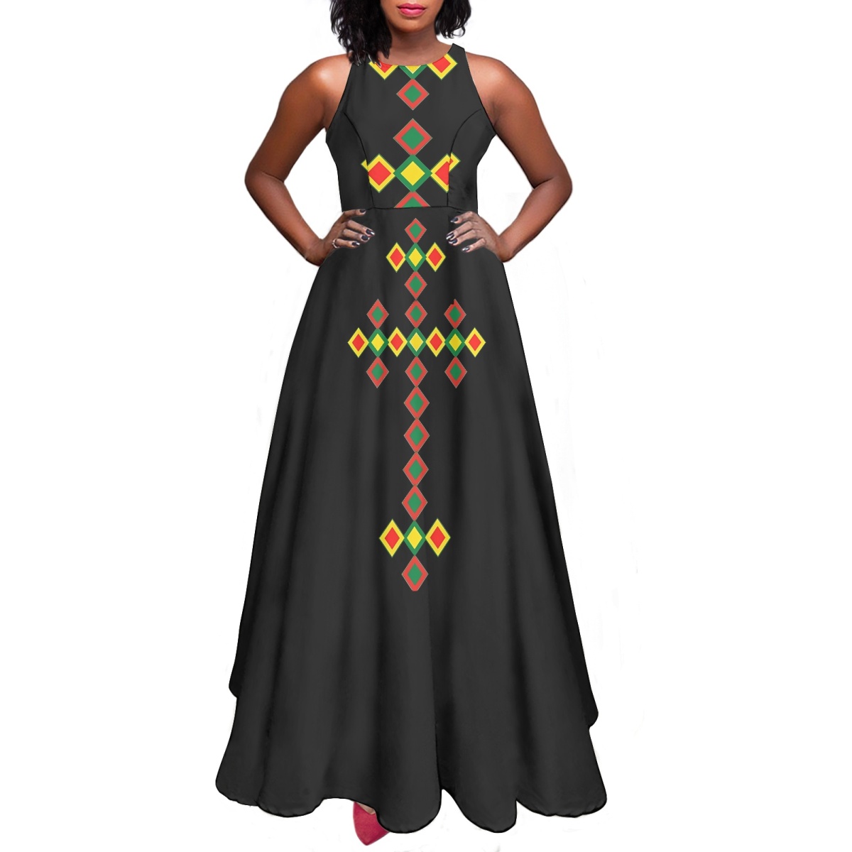 2025 Summer New Fashion Custom Ethiopian Dress Vintage Women Ethnic Style  Sleeveless Casual Ethiopia Habesha O-Neck Prom Dresses| Alibaba.com