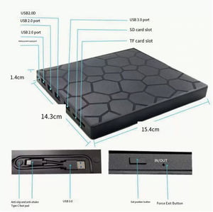 Unidad <span class=keywords><strong>de</strong></span> <span class=keywords><strong>Blu</strong></span>-<span class=keywords><strong>Ray</strong></span> USB Externa 7 en 1, <span class=keywords><strong>Lector</strong></span> <span class=keywords><strong>de</strong></span> Tarjetas SD y TF, Interfaz Tipo C, Grabador <span class=keywords><strong>de</strong></span> Alta Velocidad, Compatible con Computadoras Portátiles y <span class=keywords><strong>PC</strong></span> - Product Image 5