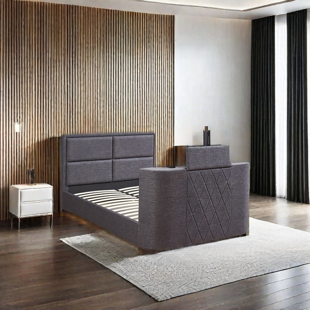 Practical Elegant Style Multiple Colors Available Gas Lift Twin Size Storage Bed With Tv