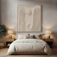 Art mural abstrait moderne en acrylique fait main avec motifs en relief, encadré dans un cadre en plastique, grande toile, peinture Wabi Sabi
