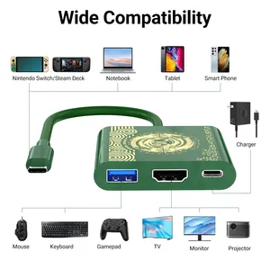 TV <span class=keywords><strong>Dock</strong></span> Docking Station cho Nintendo chuyển đổi/Nintendo chuyển đổi OLED mô hình 4K <span class=keywords><strong>HDMI</strong></span> USB Cổng 3.0 và USB C sạc du lịch <span class=keywords><strong>Dock</strong></span> - Product Image 5