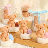 Bougie parfumée en forme d'ours en peluche, mini bougie dans un verre, cadeau pour une fête de naissance, un mariage, un cadeau pour les invités, décoration de table à la maison