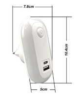 A94T Nouvelle conception de veilleuse à capteur de mouvement LED à brancher, veilleuse tactile à intensité variable pour chambre à coucher, bureau, toilettes, veilleuse intelligente