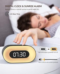 Mifa — haut-parleur intelligent, imitation bois <span class=keywords><strong>GOGOLIN</strong></span>, blanc, bruit, réveil avec alarme, éclairage d'ambiance RGB, son pour le sommeil - Product Image 5