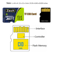 Kartu Memori Ponsel Kelas 10 U3 V30 Kecepatan Tinggi 64GB 256GB Kartu Mini TF Kartu Memori SD