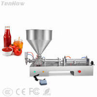 Machine de remplissage semi-automatique à piston pour sauces et miels, en acier inoxydable, de 10 à 500 ml, pour bureau