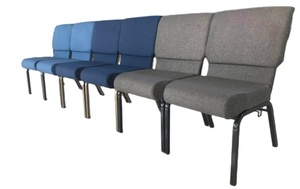Chaise d'église moderne bon marché chaise de connexion rembourrée empilable en métal pour le théâtre d'église - Product Image 2
