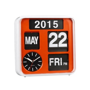 Horloge murale suspendue Art Déco 24 cm avec calendrier à feuillets, affichage heure/date/année, mouvement japonais, facile à lire, pour salon # A00AF650 - Product Image 4