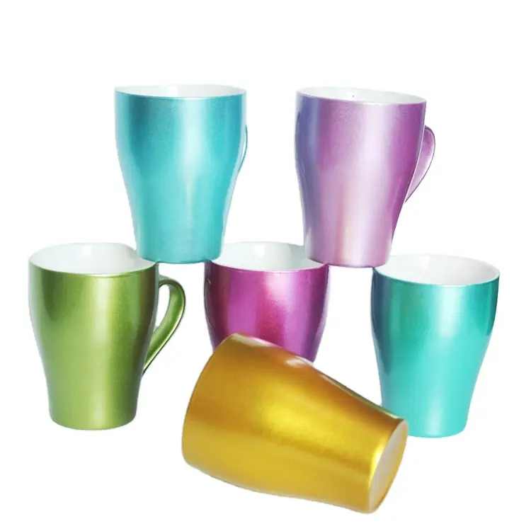 Caneca de café cerâmica de metal, venda quente de novo design, copo de cor de metal, vidro