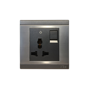 Prise commutée <span class=keywords><strong>universelle</strong></span> MGA avec indicateur Acier inoxydable de qualité 304 Cuivre argenté Fer ignifuge PC SPCC - Product Image 1