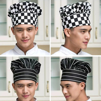 Casquettes de cuisine en coton de couleur personnalisée blanche et noire en gros et chapeau de chef avec logo de broderie imprimée