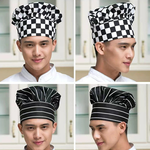 Cappello <span class=keywords><strong>da</strong></span> <span class=keywords><strong>cucina</strong></span> in cotone bianco e nero, - Product Image 5