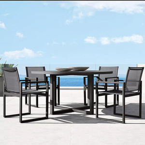 Ensemble de meubles de jardin d'extérieur, table carrée 4 places, chaises de salle à manger, mobilier de patio, ensemble de jardin 5 pièces - Product Image 1
