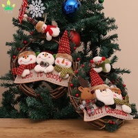 Künstlicher Weihnachts-Rankenkranz mit Schneemann, Weihnachtsmann und Elch, Girlanden-Anhänger, Dekoartikel, Feiertagsgeschenk, Wanddekoration