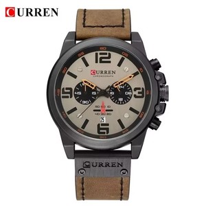 Nouvelle montre à quartz pour homme avec boîtier en alliage sport 8314, bracelet en cuir, cadran à aiguilles, étanche, date automatique, style business décontracté - Product Image 5