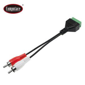 <span class=keywords><strong>2</strong></span> RCA 플러그에서 4핀/웨이 암 볼트 스크류 터미널 황동 금도금 무납땜 26-14AWG 12V/DC 스피커 커넥터 케이블 - Product Image 6