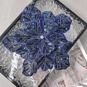 Disponibile Applicazione Floreale con Paillettes Colorate 3D a Doppio Strato con Perle Accessorio per Abbigliamento Applicazione Floreale per Abito da Sposa - Product Image 5