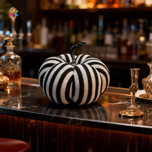 Decoración de Calabaza con Patrón de Rayas Blancas y Negras para el Día de Acción de Gracias, Otoño, Festival de la Cosecha, Halloween, de Susangifts Factory - Product Image 3