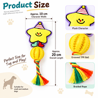 Jouet à mâcher pour chien en corde TPR avec personnage en peluche couineur pour jeu de traction