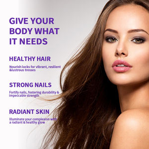 Supporto Private Label crescita dei capelli pelle bellezza forte unghie integratore Vegan biotina capsule per uomini e donne - Product Image 3