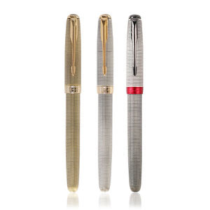 Regalo para el Día del Padre, Bolígrafos de Lujo para Caballeros, Bolígrafo de Tinta Jinhao 75 con Barril de Cuadrículas, Diseño Antiguo en Oro Bronce y Cuadros - Product Image 1