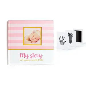 Hoge Kwaliteit Harde Kaft Baby Eerste Jaar Groei Geheugen A4 A5 Kinderen Boek Afdrukken Baby Memory Book Voor Box Sticker