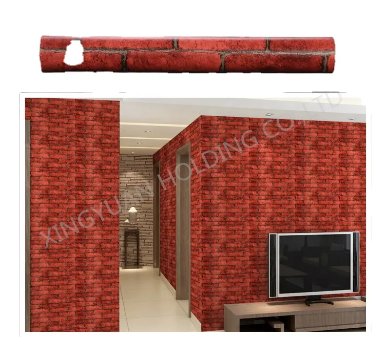 Brick design waterproof decorative wallpaper vinyl self adhesive pvc film