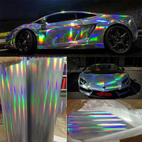 Autocollant de protection automobile de qualité supérieure, vinyle holographique laser chromé argenté en rouleau
