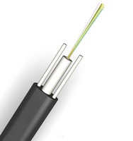 Câble à fibre optique non métallique monomode FRP GYFXTY 6 12 24 pour intérieur et extérieur, noir