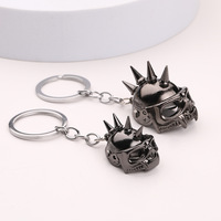 Vente directe usine – Porte-clés pendentif en alliage de zinc, casque de moto mini PUBG, logo personnalisé, certifié CE