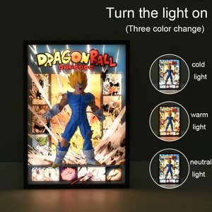 Novedades en Arte Mural 3D, <span class=keywords><strong>Figuras</strong></span> <span class=keywords><strong>de</strong></span> Anime <span class=keywords><strong>de</strong></span> <span class=keywords><strong>Dragon</strong></span> <span class=keywords><strong>Ball</strong></span> <span class=keywords><strong>Vegeta</strong></span>, Juguetes Modelo, Pintura Decorativa con Luz, Figura <span class=keywords><strong>de</strong></span> Anime con Caja LED Decorativa - Product Image 2