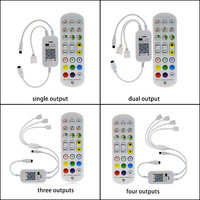 Contrôleur de synchronisation de musique LED intelligent WiFi-DC 5V/12V/24V, 6A, gradateur PWM RVB à 3 canaux, sortie 1-4 ports, 4 broches, télécommande IR à 24 touches
