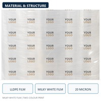 Produit # Film étirable imprimé sur mesure 500 mm 20 microns, rouleau pour machine, emballage de palette, impression de logo sur toute la surface, OEM personnalisé