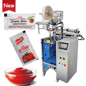 Высокоскоростная полностью автоматическая вертикальная машина для упаковки саше для томатного соуса, машина для упаковки жидкого кетчупа