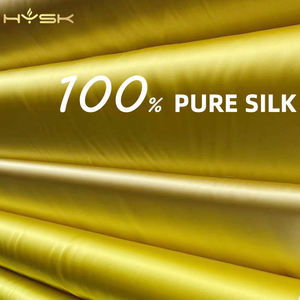 通気性のあるソフトイエローゴールデンシャイニングヒアルロン酸100ピュアシルクシャルムーズサテン生地ビーガンフレンチウェディングドレス用 - Product Image 1