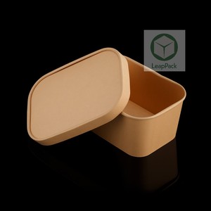 Boîte à lunch en papier kraft jetable personnalisée, emballage rectangulaire multifonctionnel pour les collations, les salades, les sandwichs et autres délices - Product Image 2