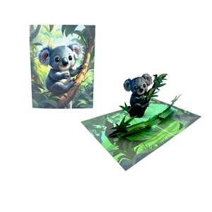 Regalos de San Valentín en Hanói, Tarjeta Pop-Up 3D de Koala Personalizable, Artesanía Vietnamita, Decoración para el Hogar, Recorte de Papel Hecho a Mano - Product Image 6