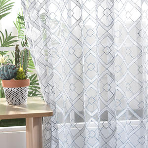 Rideau de séparation en tissu pur, décoration Simple et moderne de style nordique, en treillis, pour <span class=keywords><strong>baie</strong></span> <span class=keywords><strong>vitrée</strong></span>, balcon, fenêtre sauvage, pur - Product Image 3