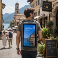 Afficheur numérique portable 21,5 pouces, panneau publicitaire mobile lisible en plein soleil pour les événements